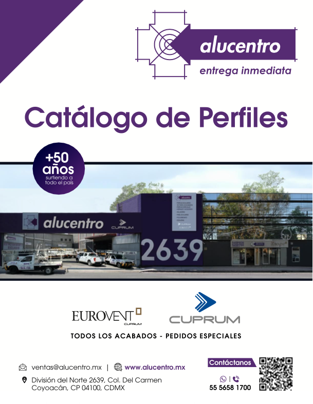 Portada del Catálogo Alucentro - Click para descargar